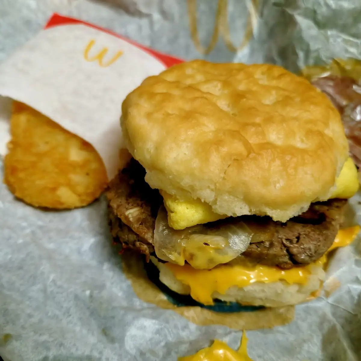 Steak Egg Cheese Biscuit
