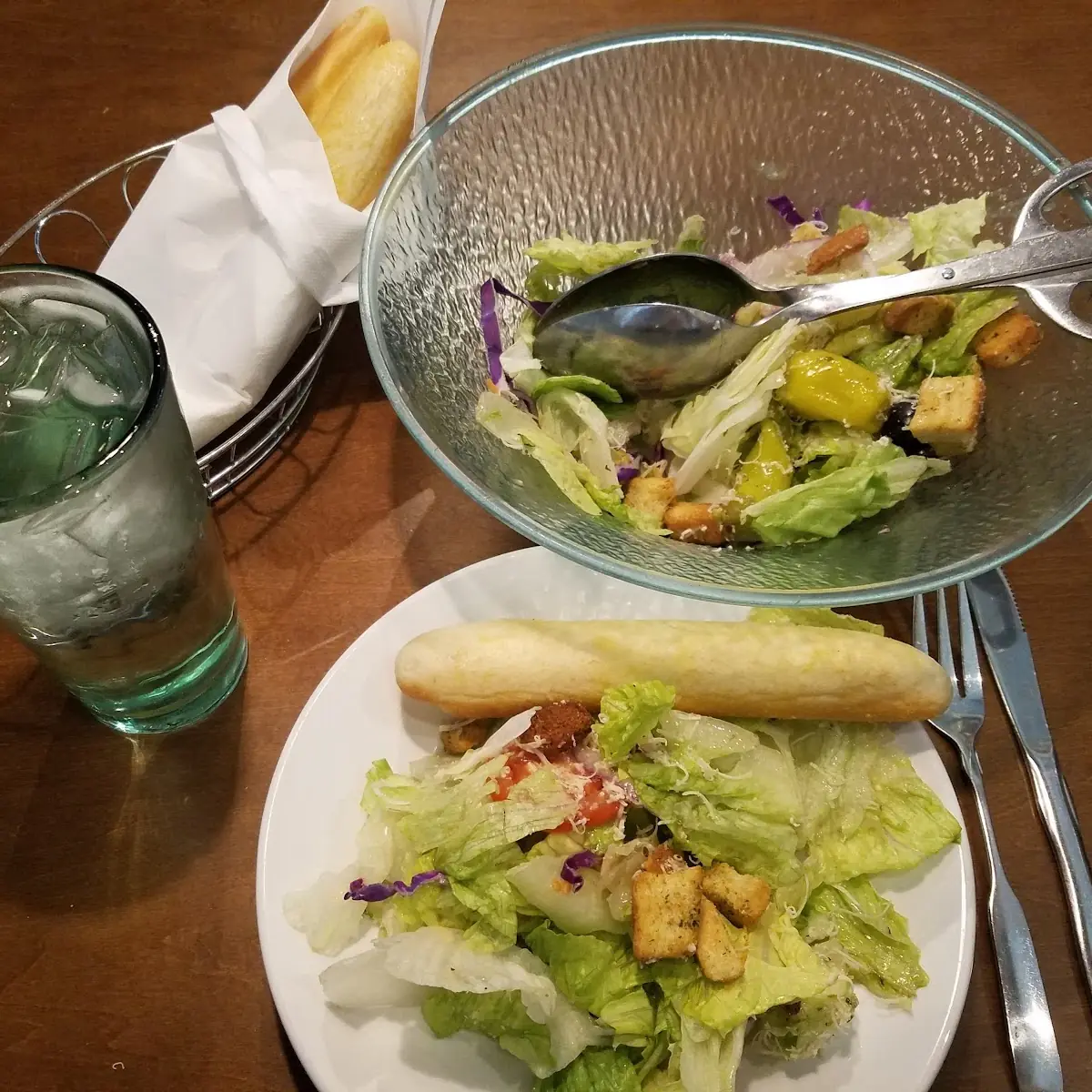 Salad and Bread Sticks