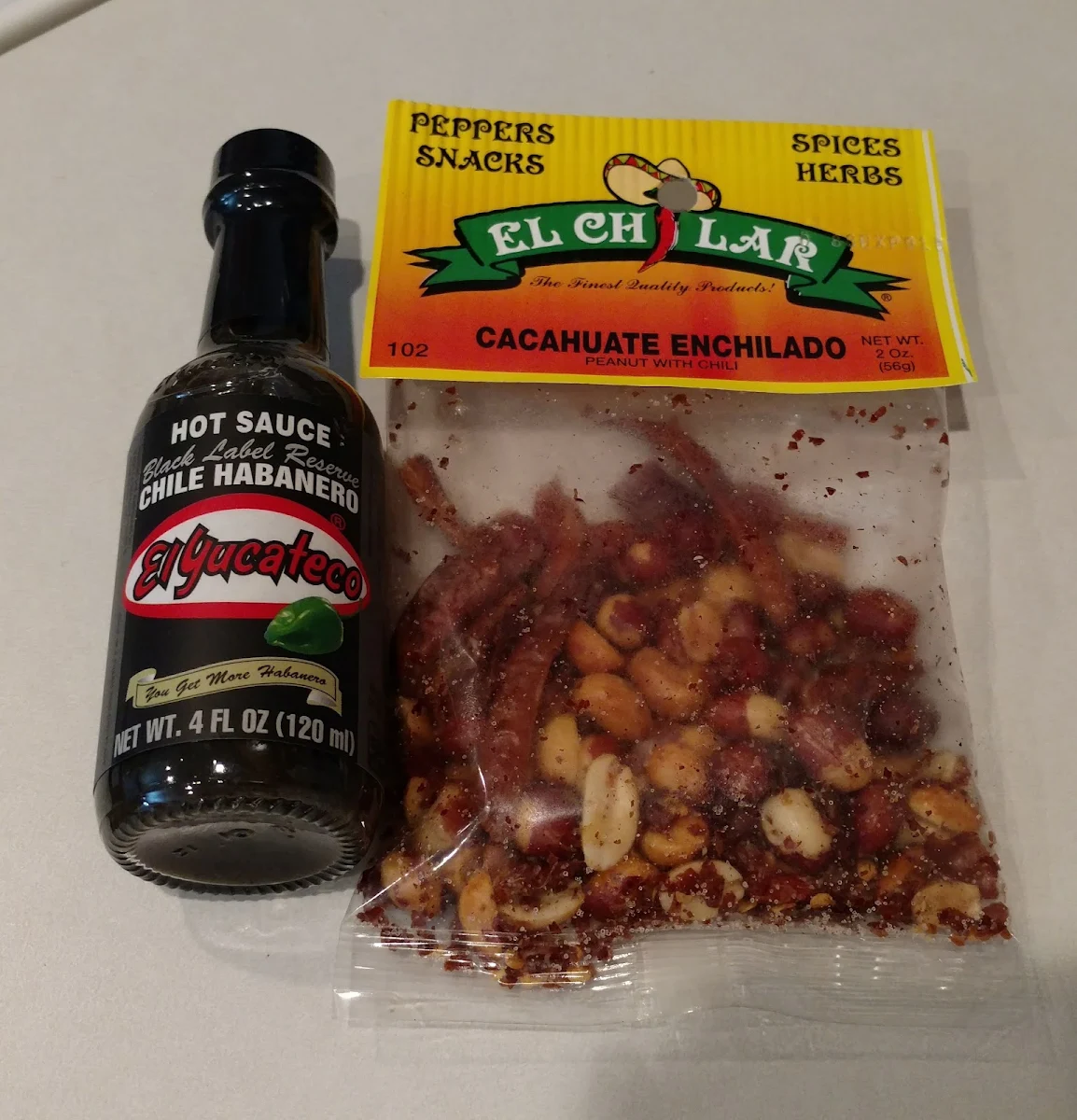 Hot Sauce and Spicy Peanuts with Hot Peppers