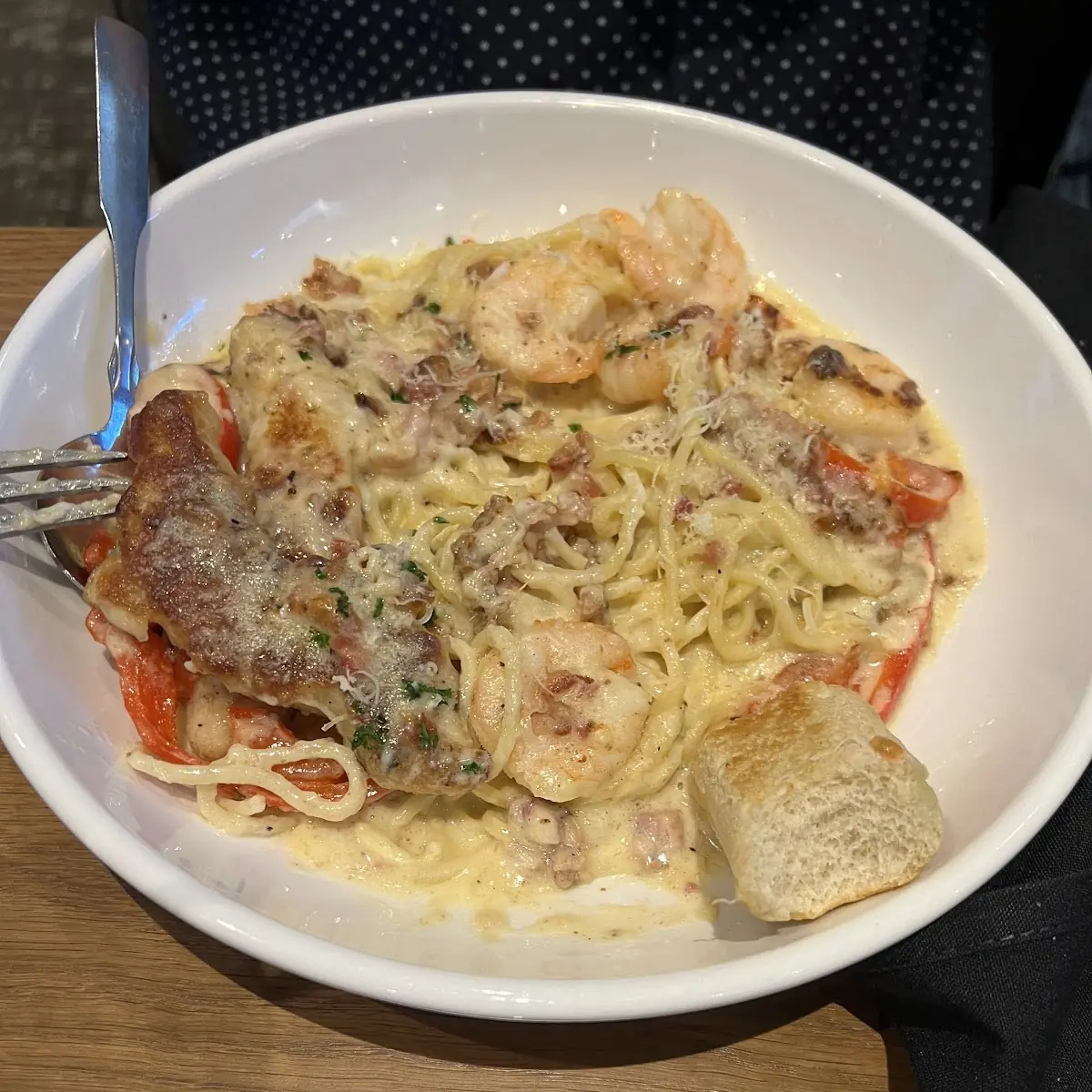 Shrimp Chicken Carbonara