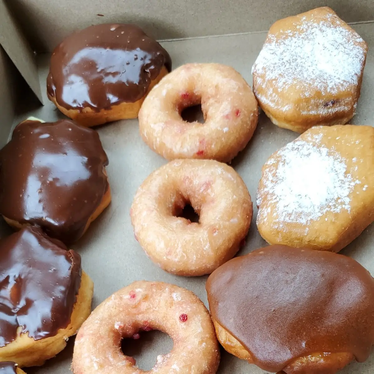 Strawberry Cake and Assorted Filled Donuts