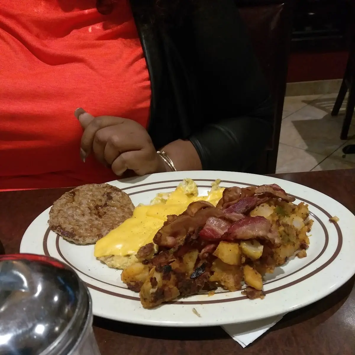 Eggs with Cheese Sausage Hash Brown Potatoes