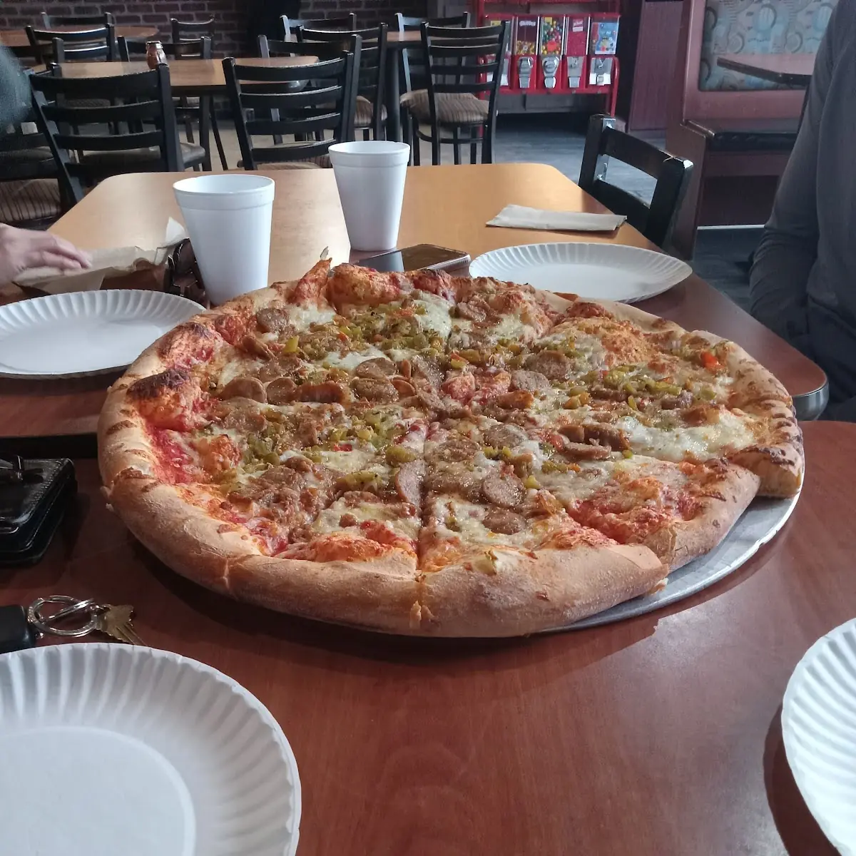 Green Chile and Sausage Pizza