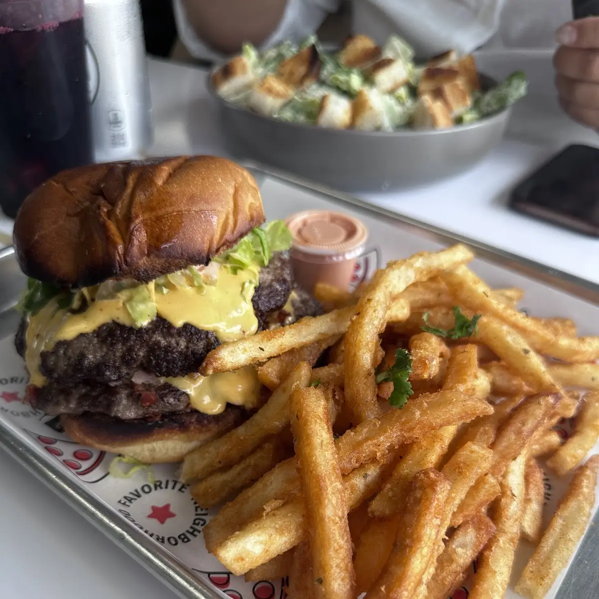 Double Cheeseburger and Fries