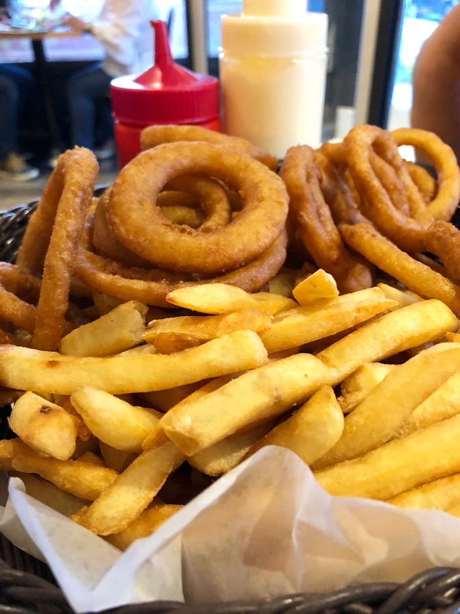 Huge Basket of Fries and Onion Rings, Da Bologna Pizzeria