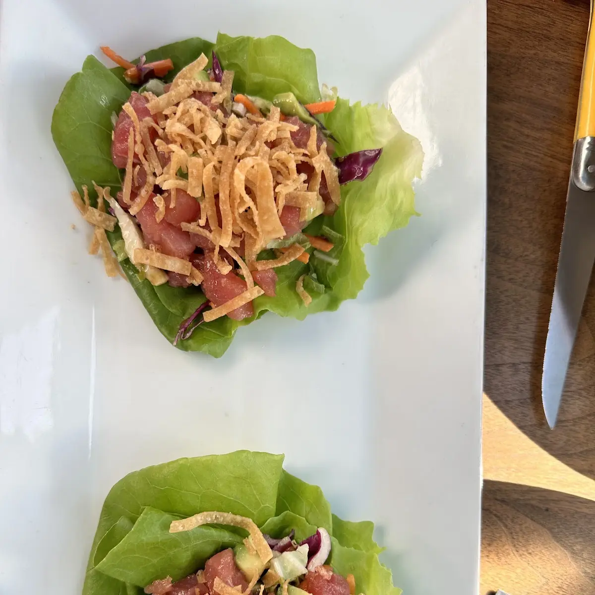 Raw Ahi Tuna Lettuce Wraps