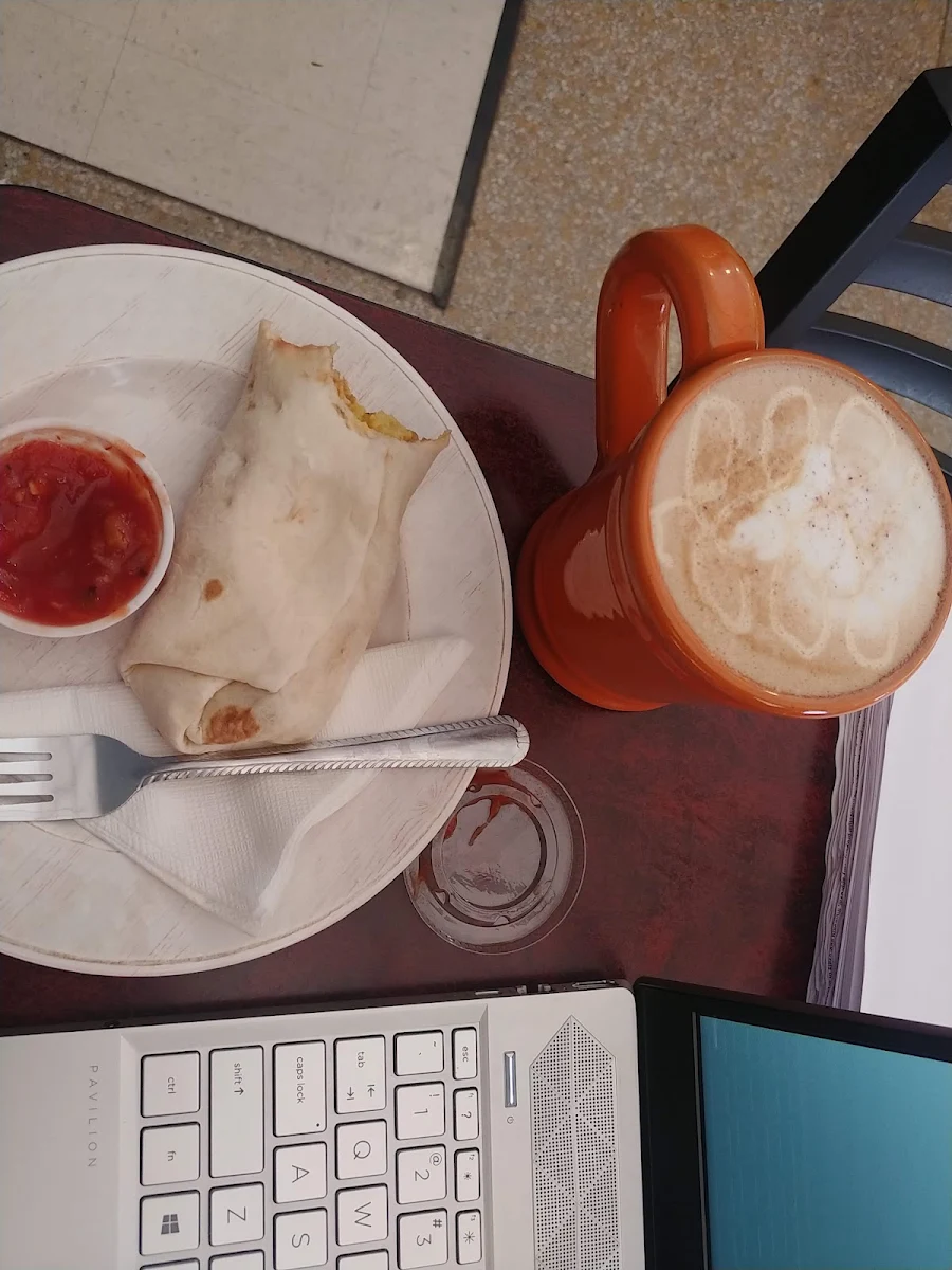 Salted Caramel Latte and Bfast Burrito