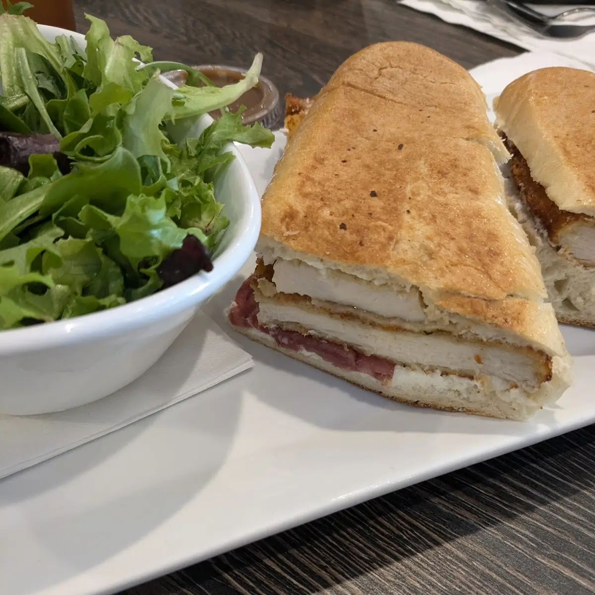 Chicken Sandwich and Salad