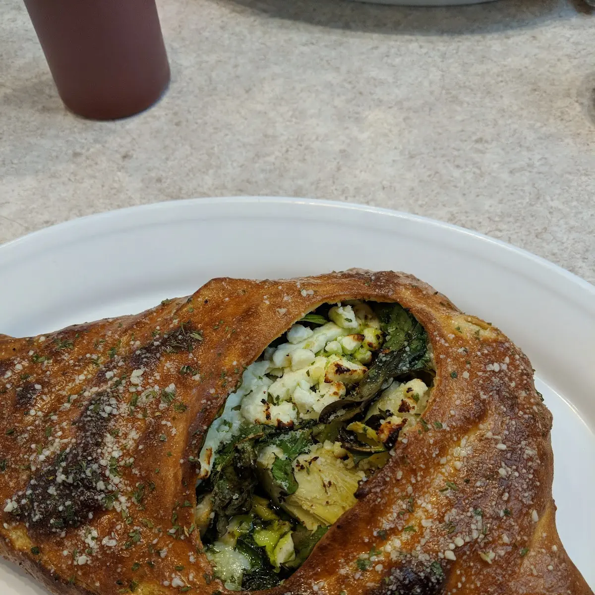 Pesto Garlic Chicken Calzone