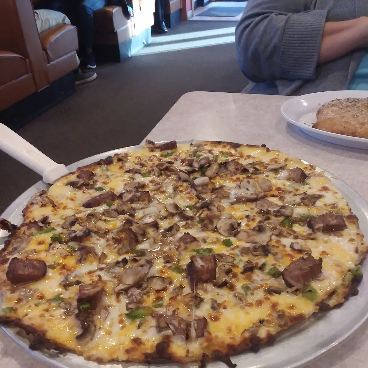 Philly Cheese Steak Pizza w Extra Cheese
