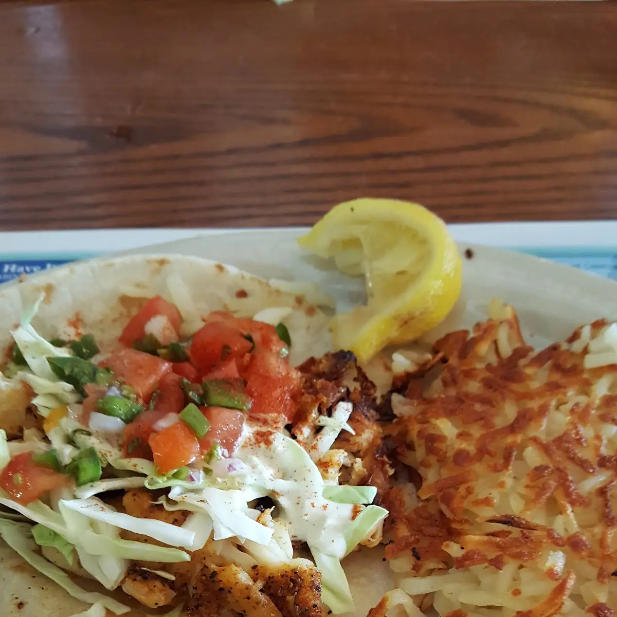 Fish Tacos and Hash Browns