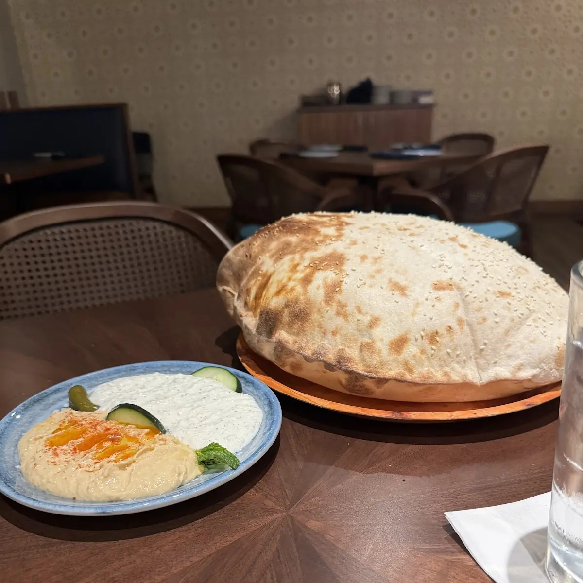Hummus and Muhammara with Bread