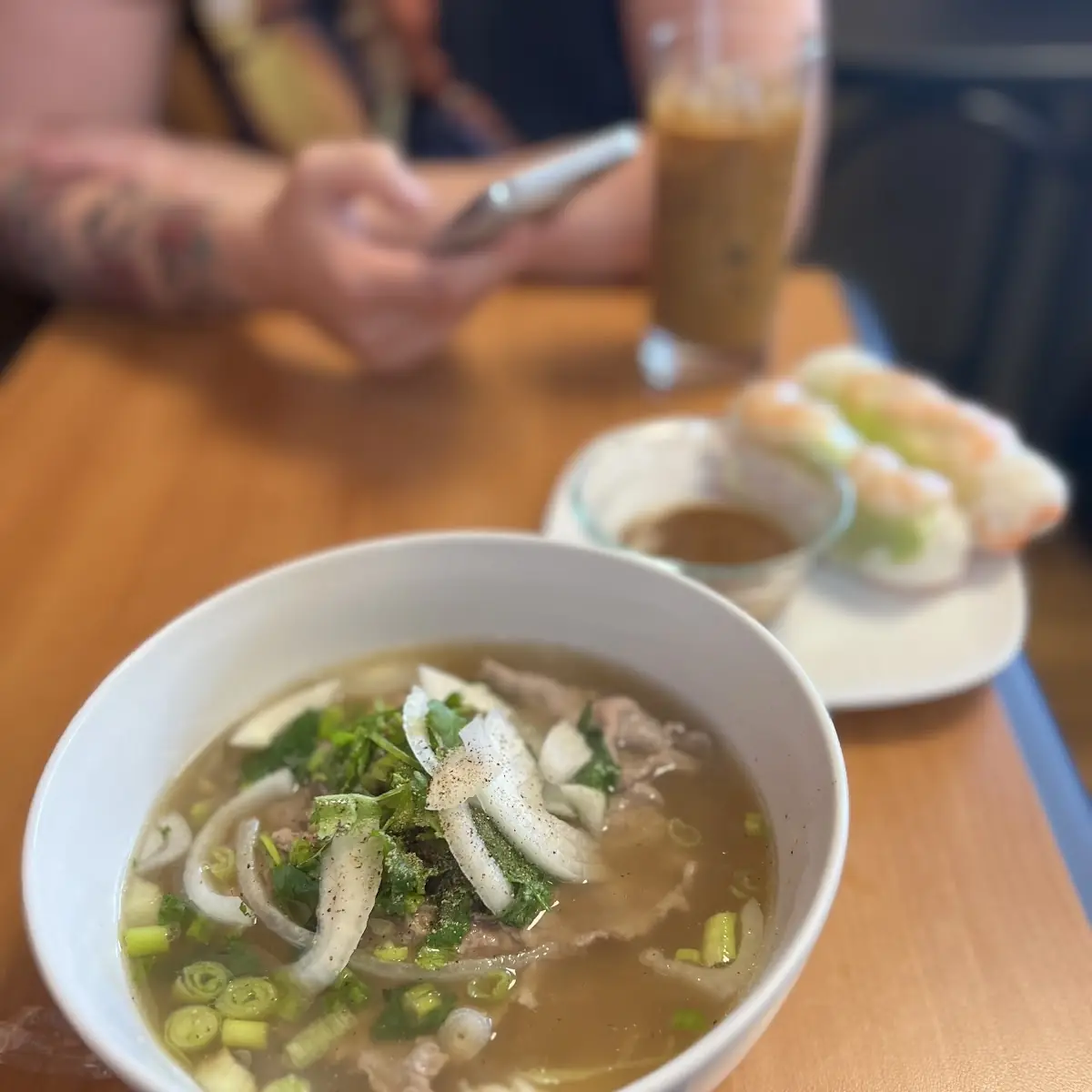Beef Deluxe Pho and Spring Rolls