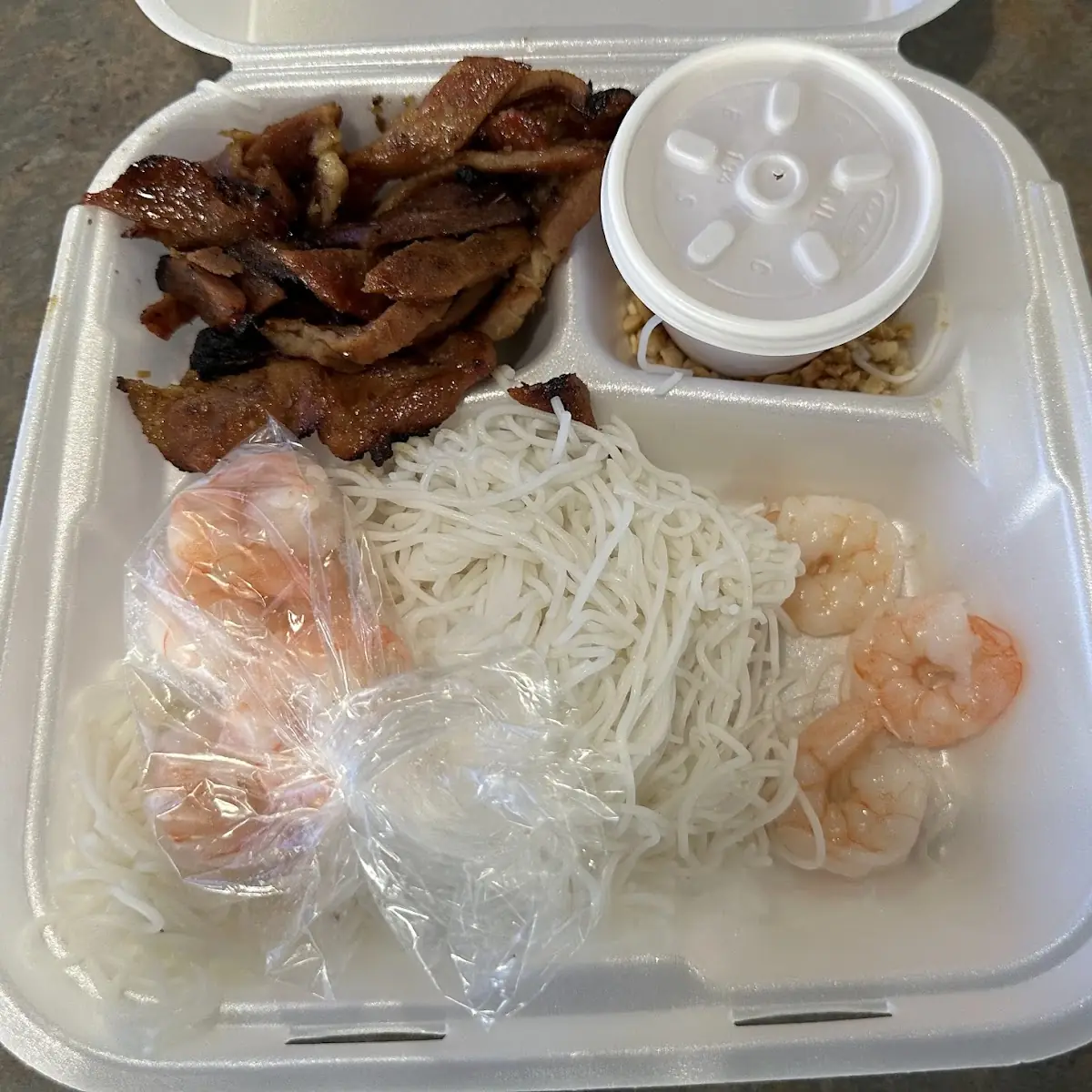 58 with Steamed Shrimp and Grilled Pork