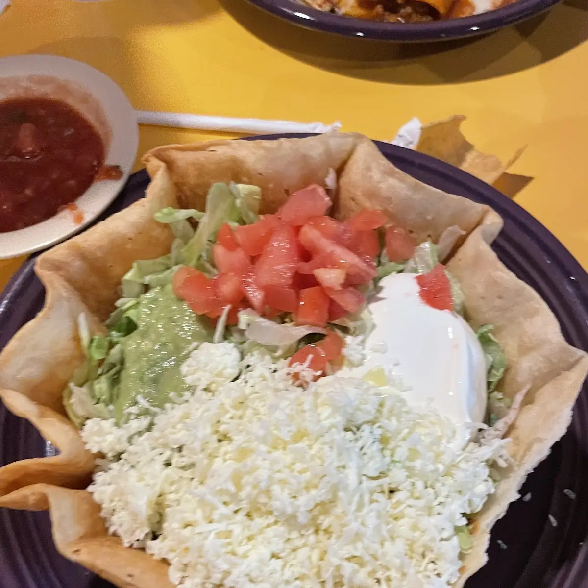 Enchilada and One Bean Tostada