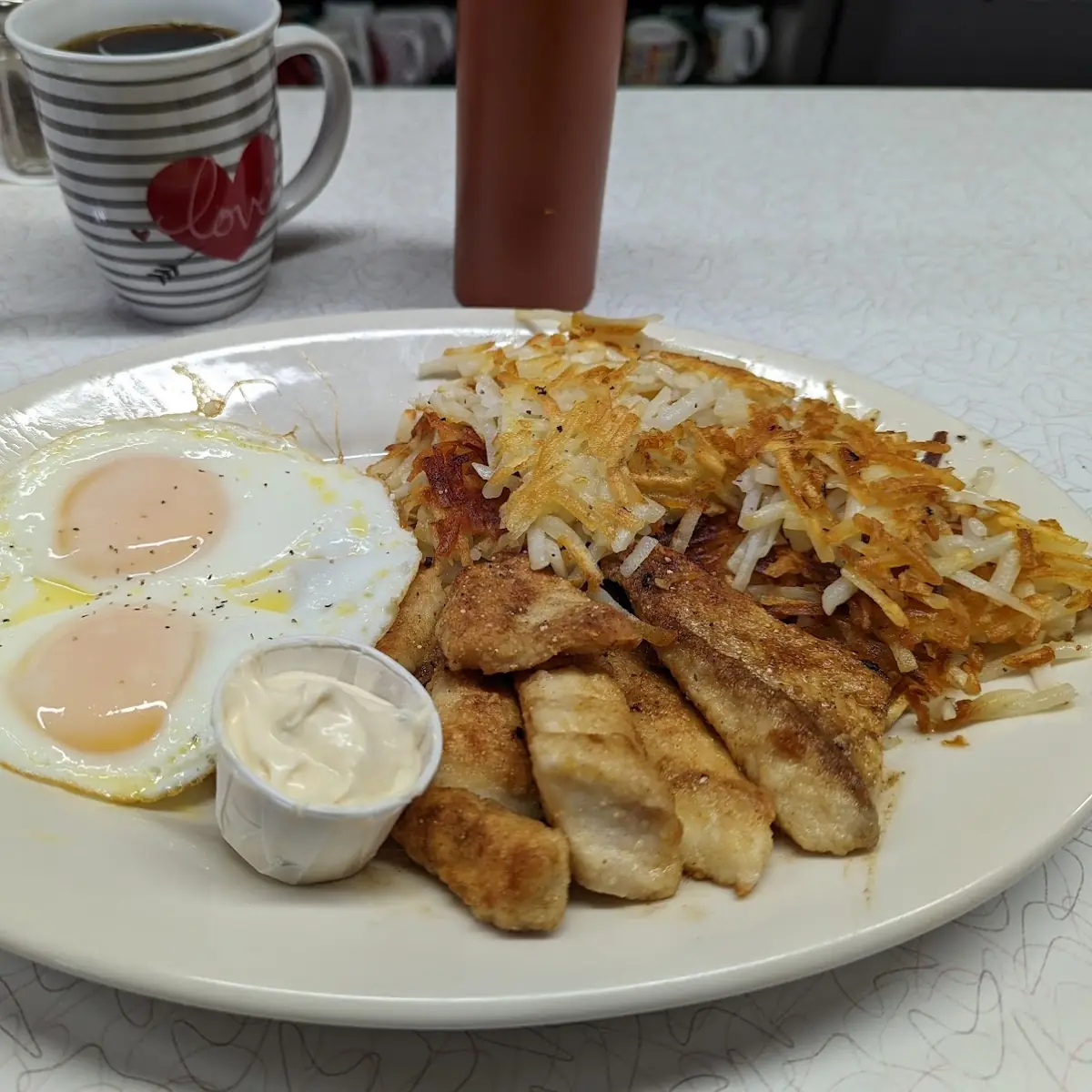 Whitefish Eggs and Hash Browns