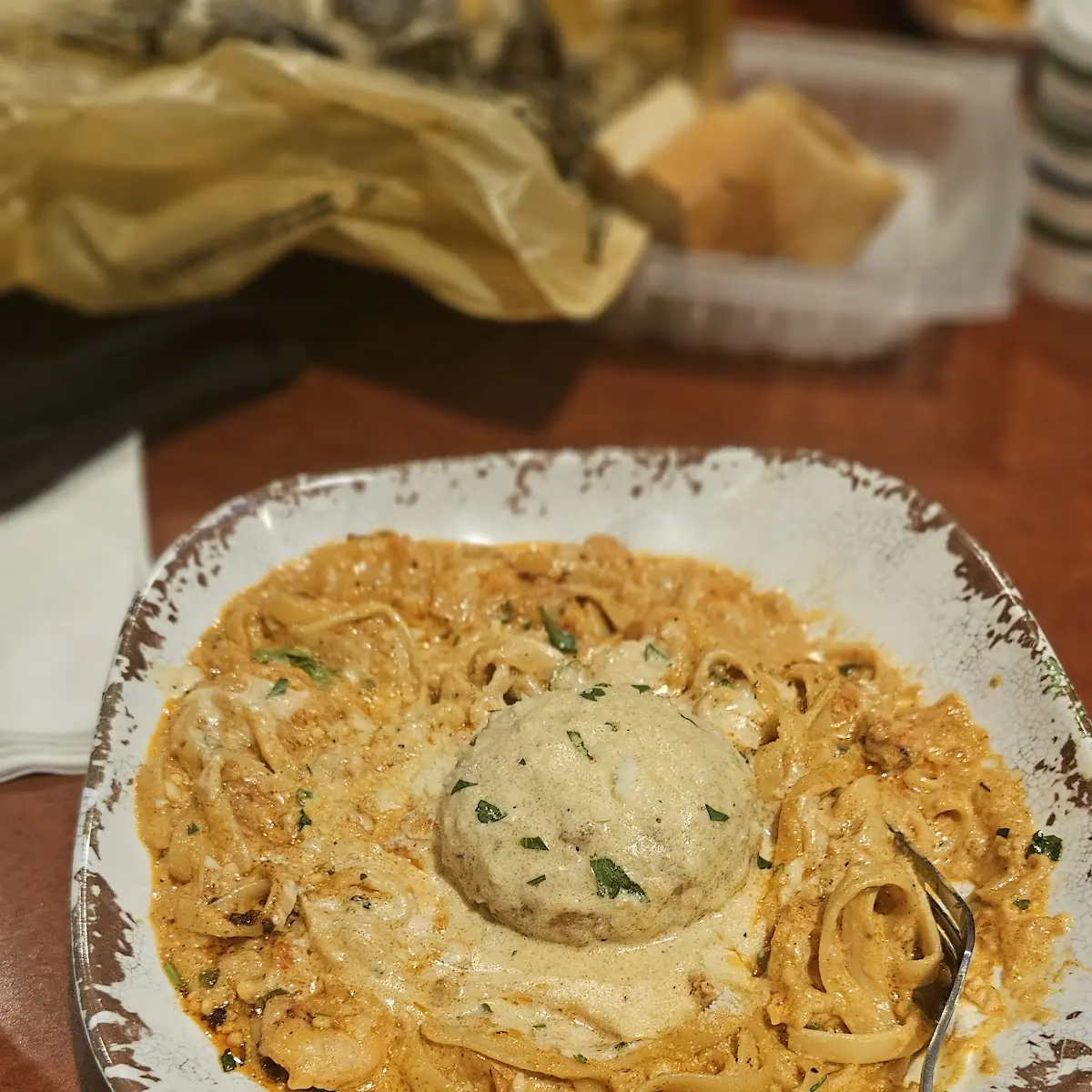 Crab Cake Pasta