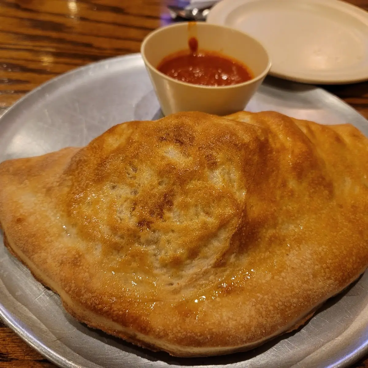 Baked Calzone with Tomato Sauce