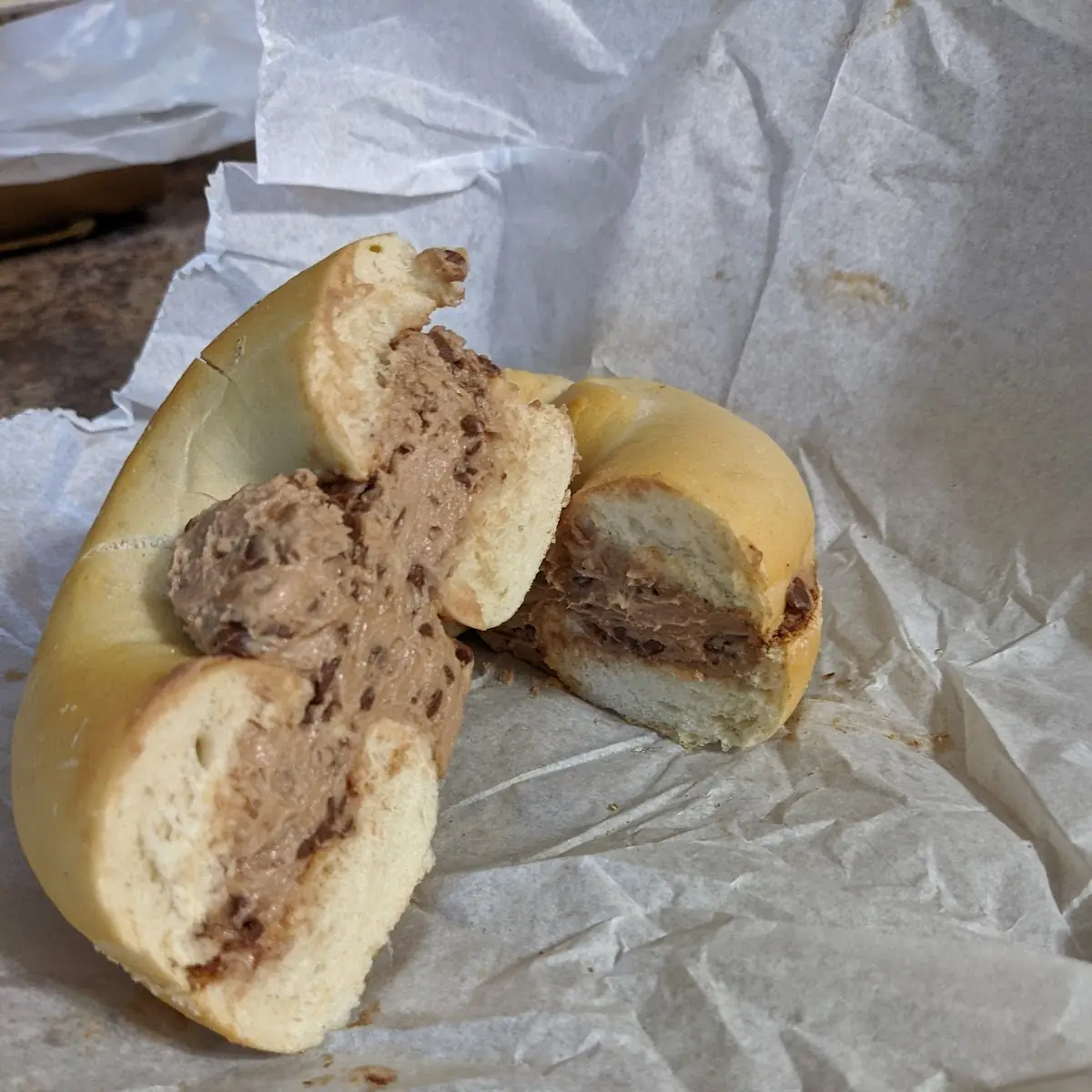 Plain Bagel with Chocolate Chip Cream Cheese