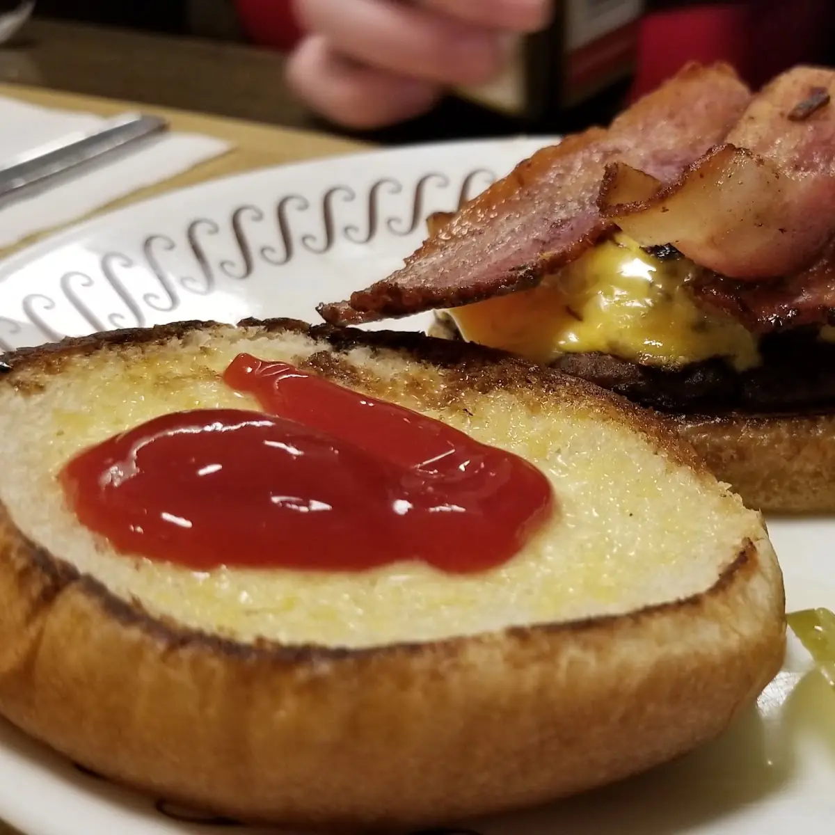 Double Cheese Burger with Bacon and Pickles