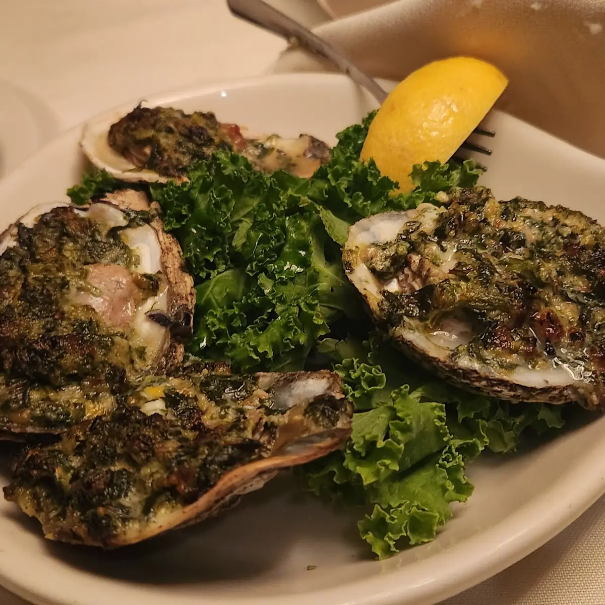 Oyster Rockefeller Spinach Garlic Sauce
