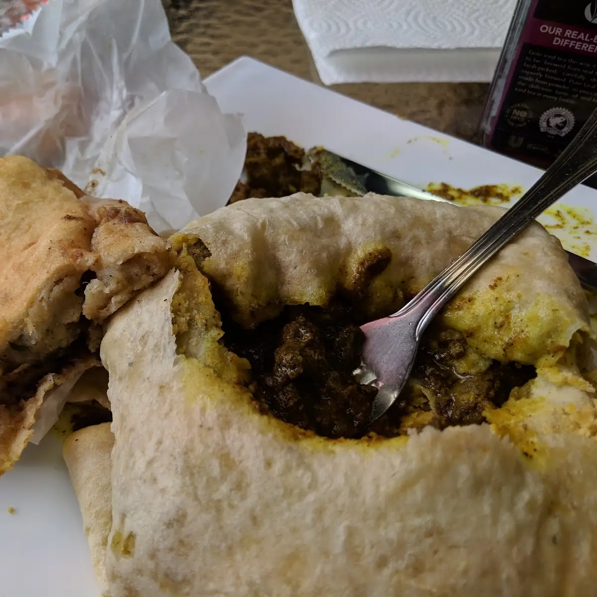 Curried Goat Roti