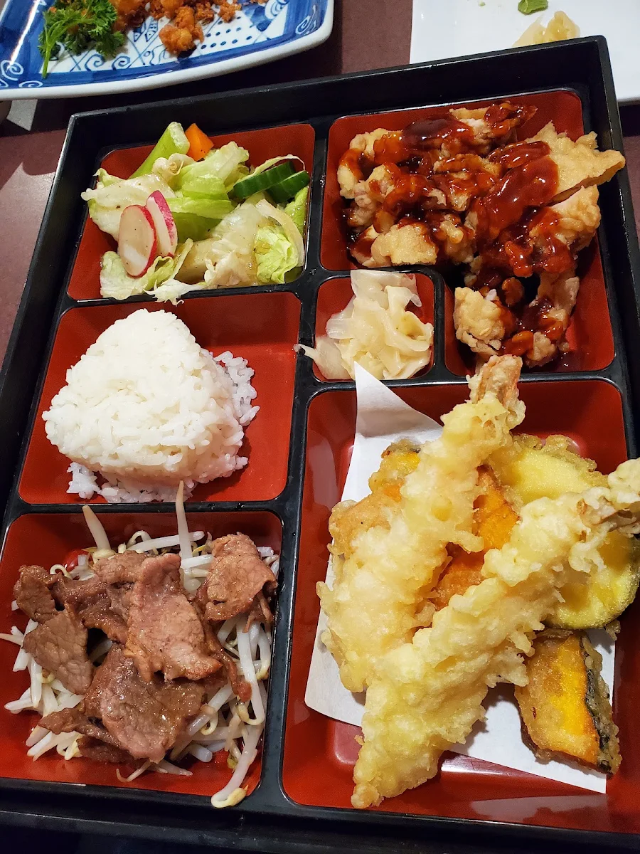 Bento with Teriyaki Chicken and Beef