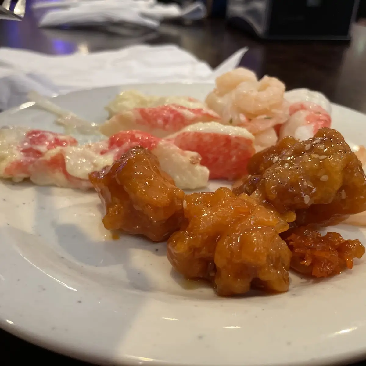 Orange Chicken and Crab Salad