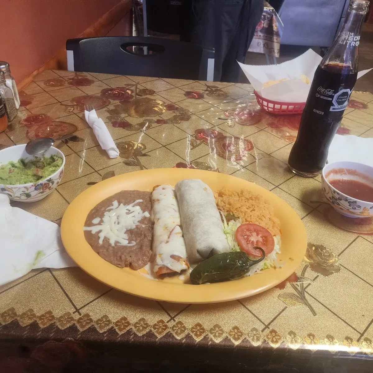 Enchiladas De Res and Beef Burrito