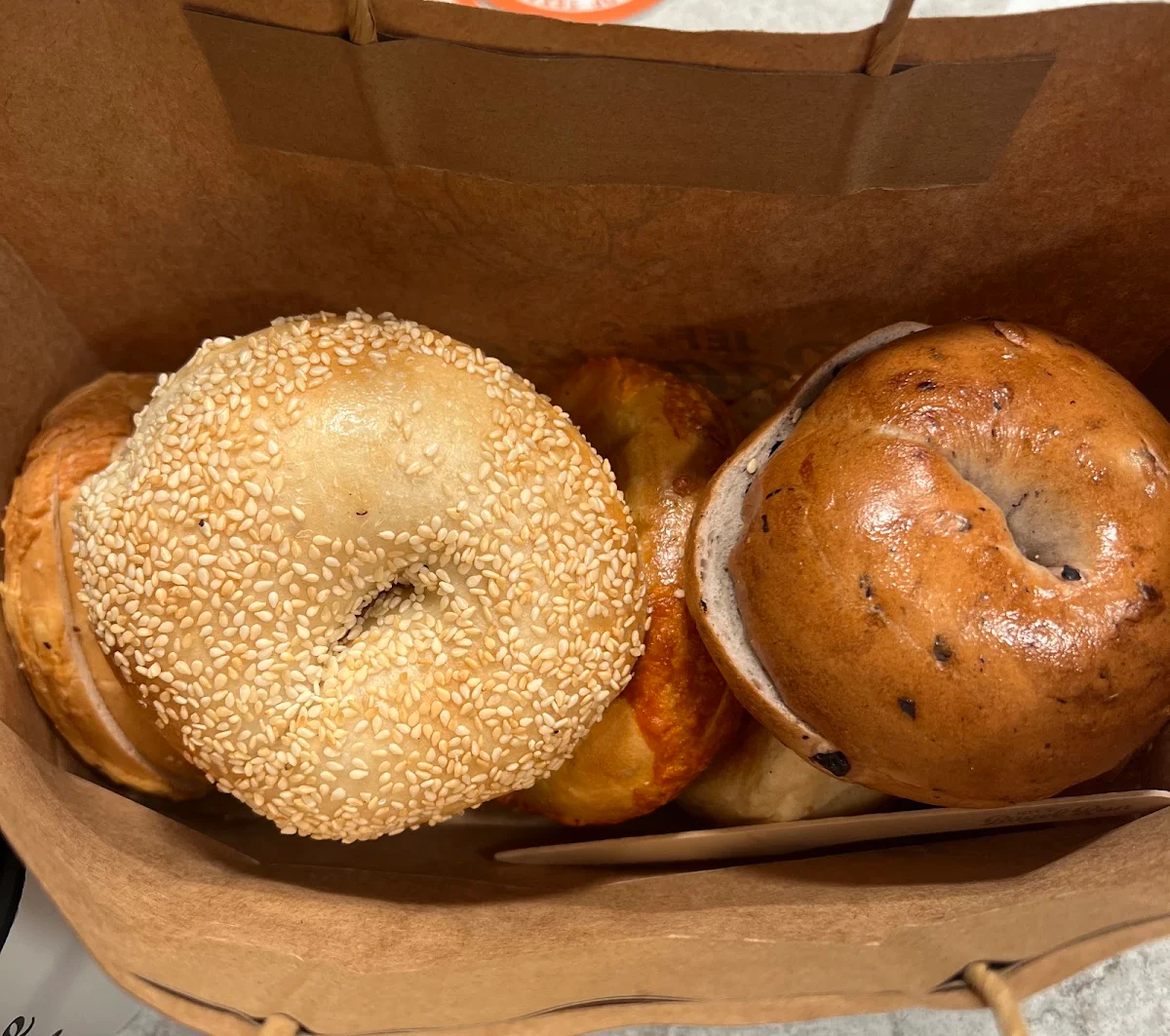 Assorted Bagels in Paper Bag