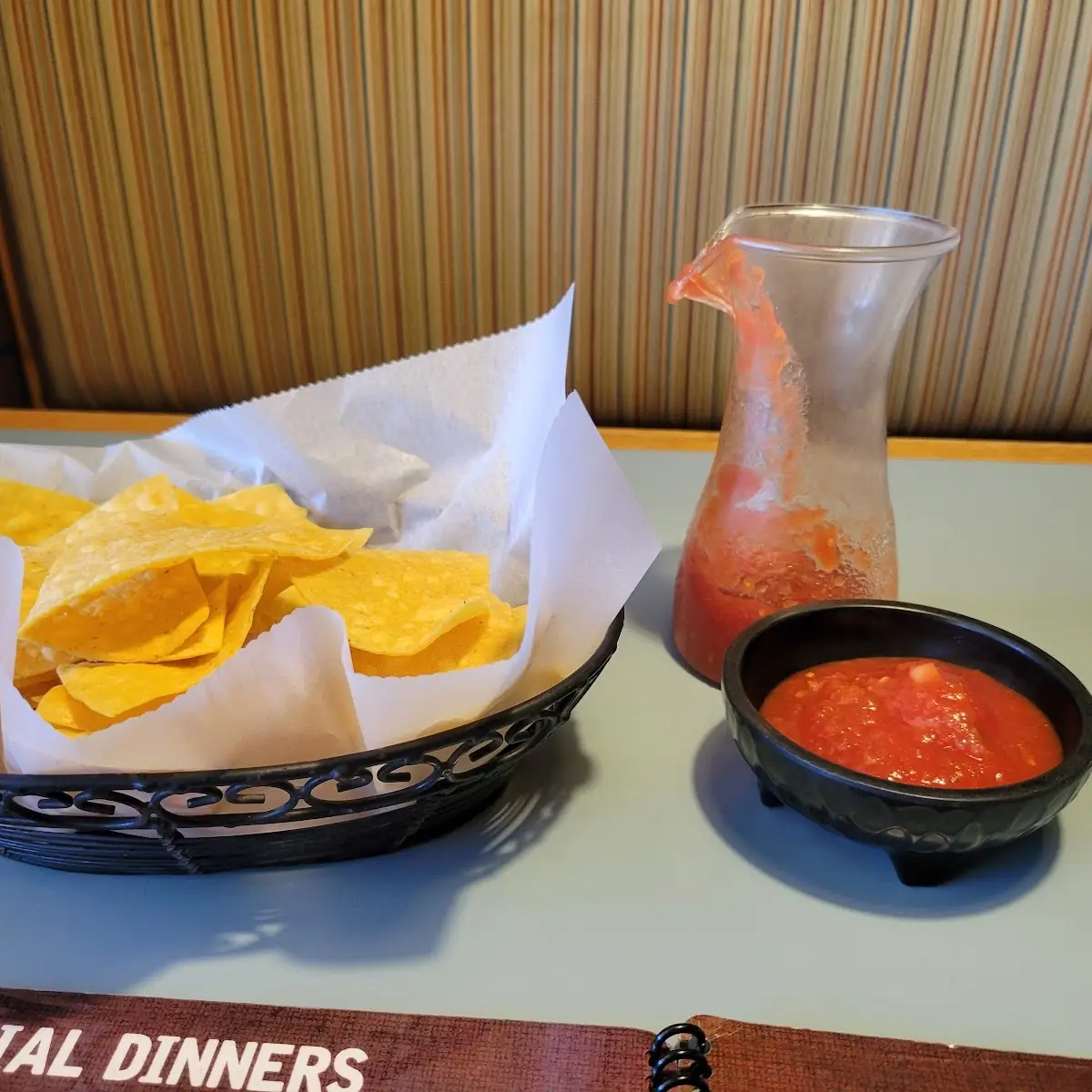 Chips Salsa and Cheese Dip