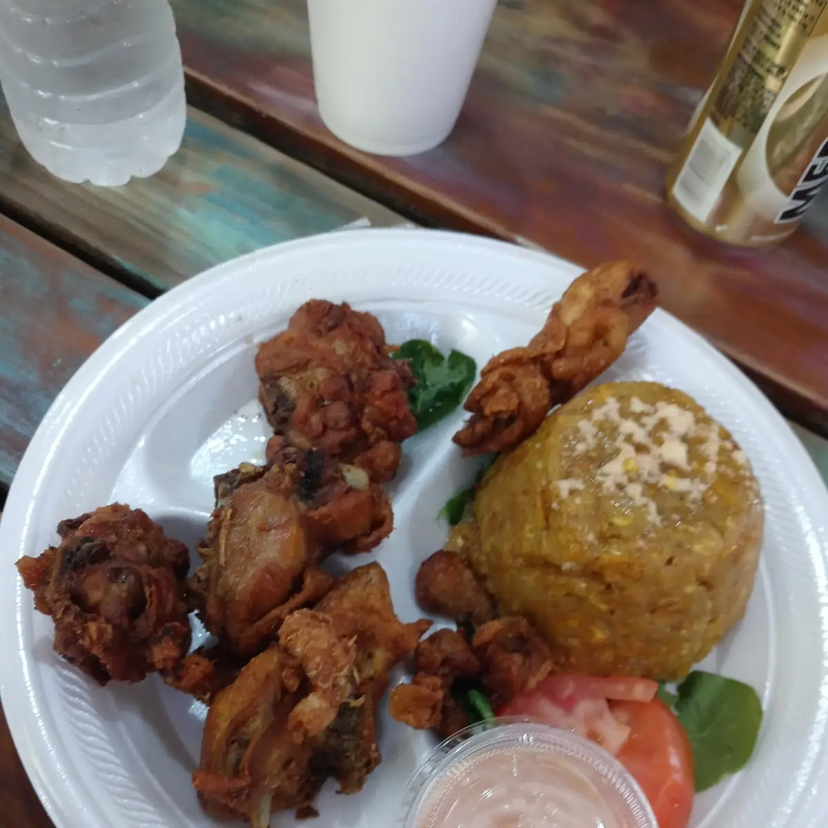 Fried Chicken with Mofongo Is Fried Plantains