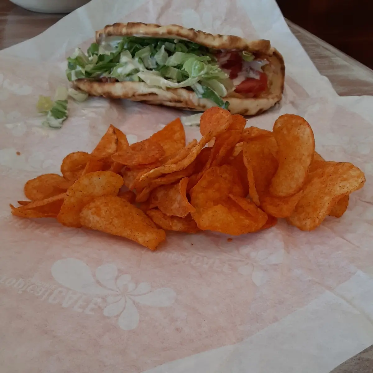 Chicken Caesar Wrap with BBQ Kettle Chips