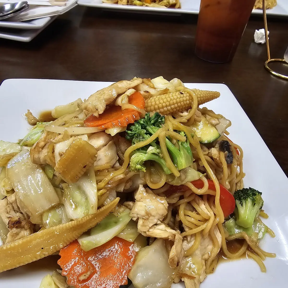 Drunken Noodles and Thai Iced Tea