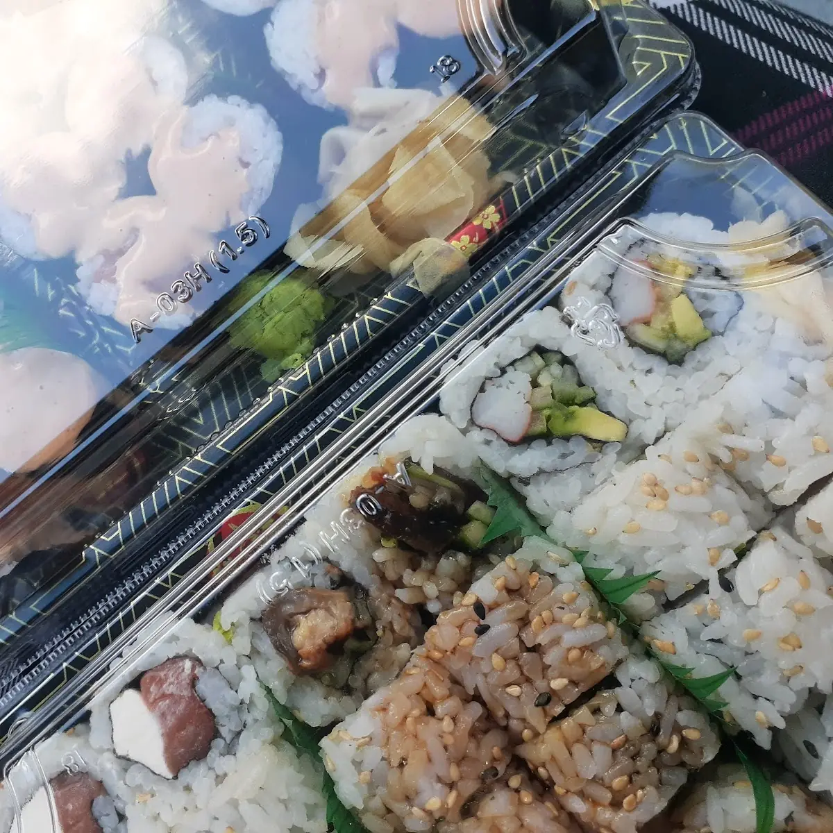 Spicy Salmon Roll California Roll and Eel Roll
