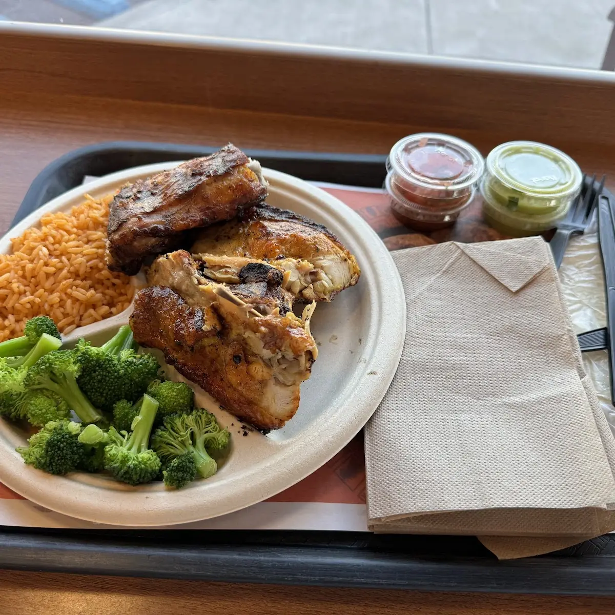 Chicken Combo with Rice and Steamed Broccoli