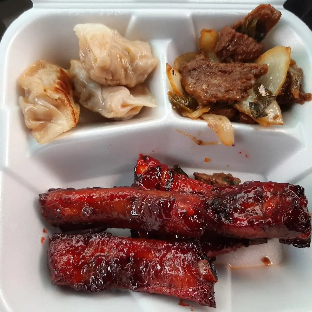 Dumplings Spare Ribs Mongolian Beef