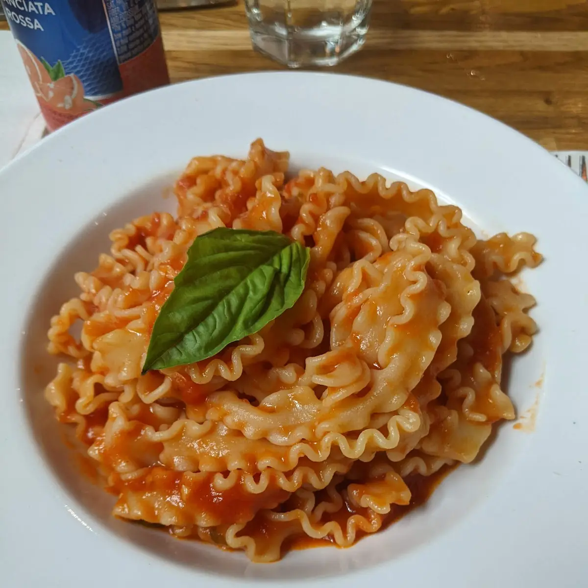 Mafaldine with Tomato Basil Sauce