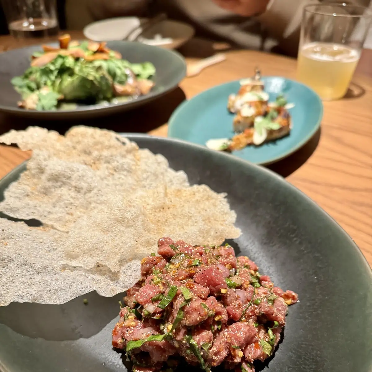 Beef Tartare with Rice Crackers