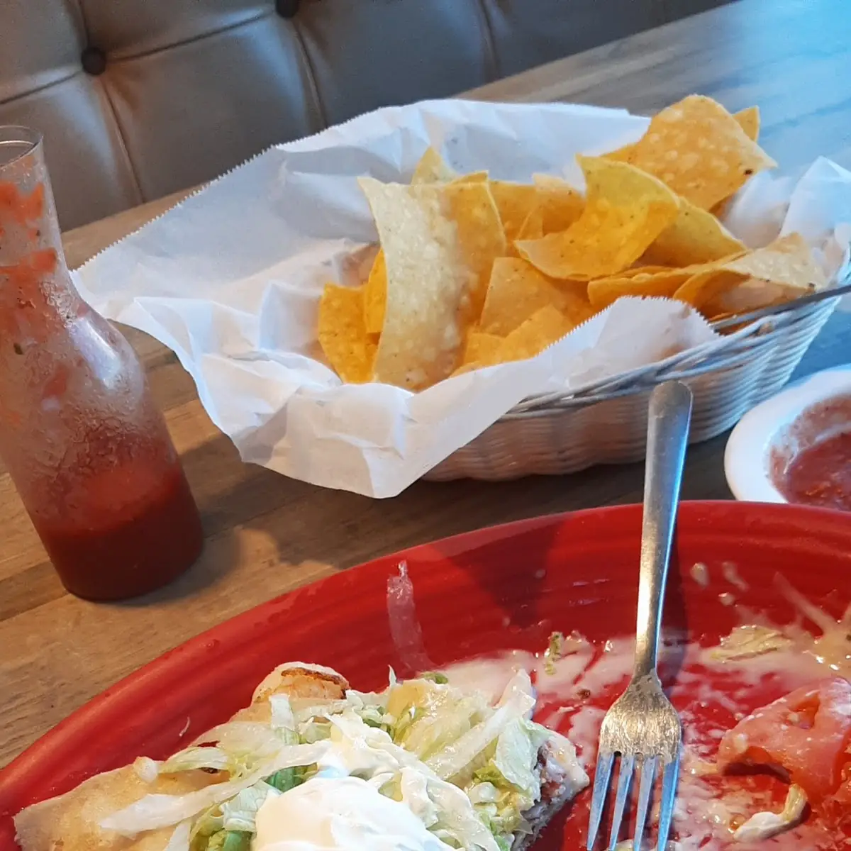 Two Tacos Enchilada and Chile Con Queso