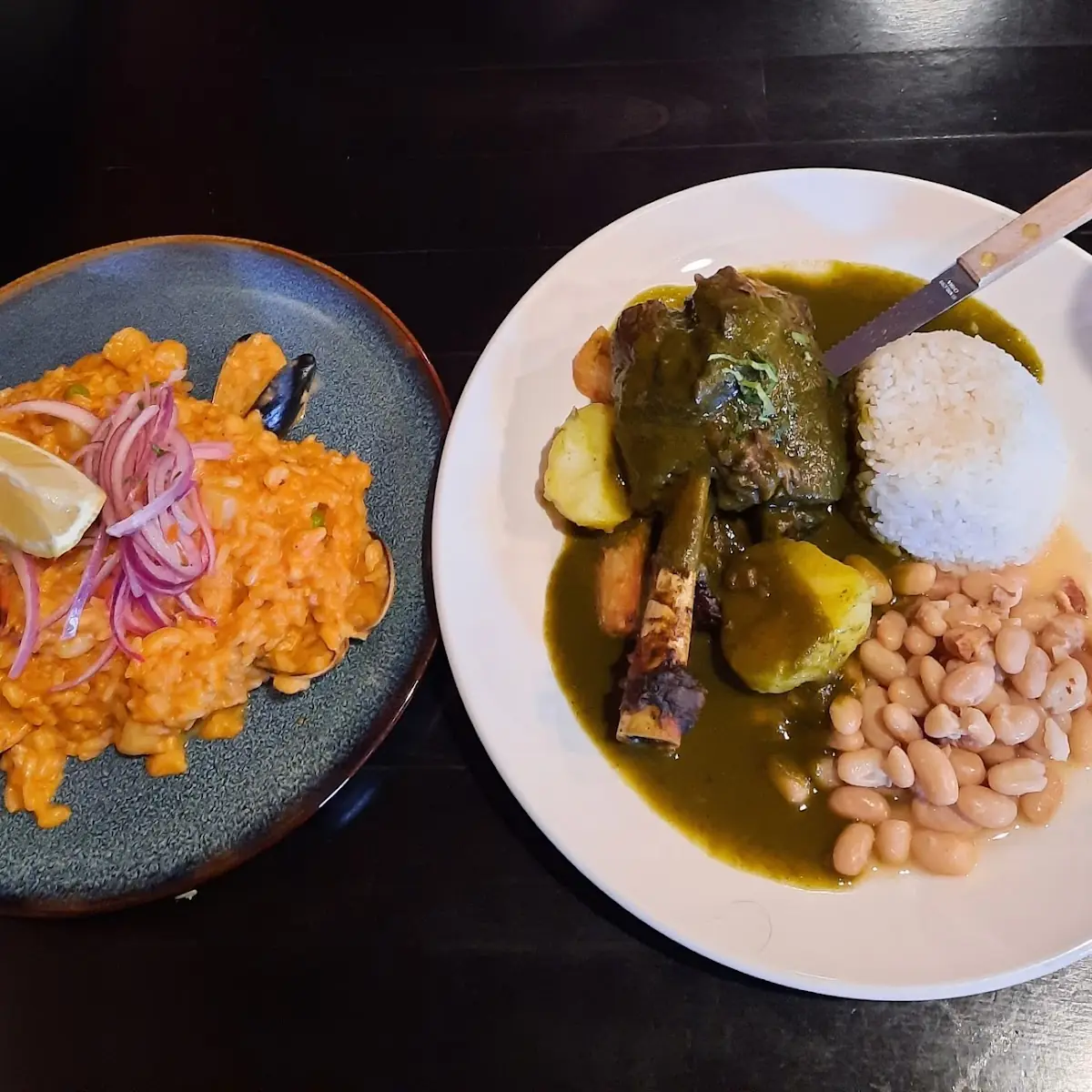 Arroz Con Mariscos and Lamb Shank