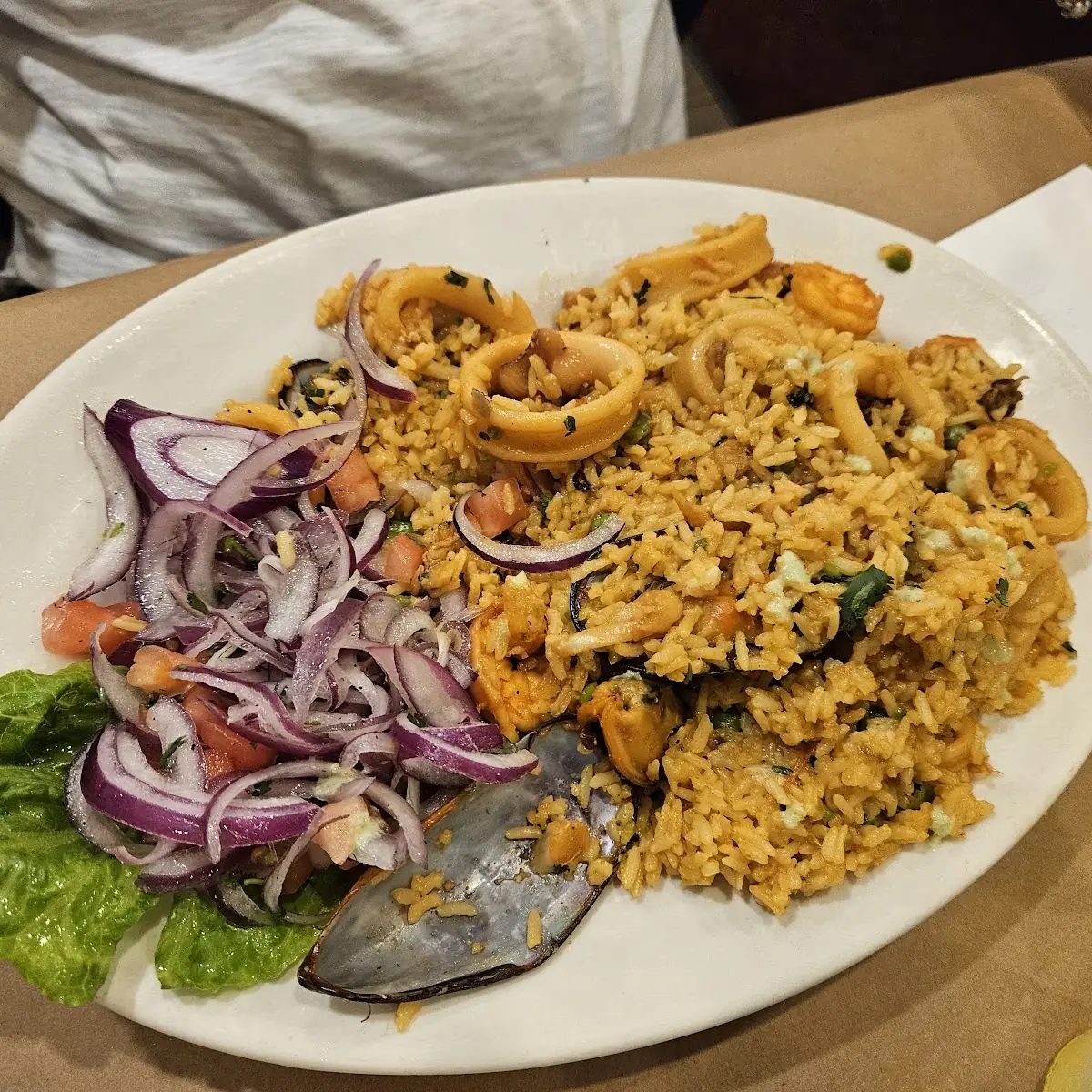 Peruvian Seafood Paella Arroz Con Mariscos