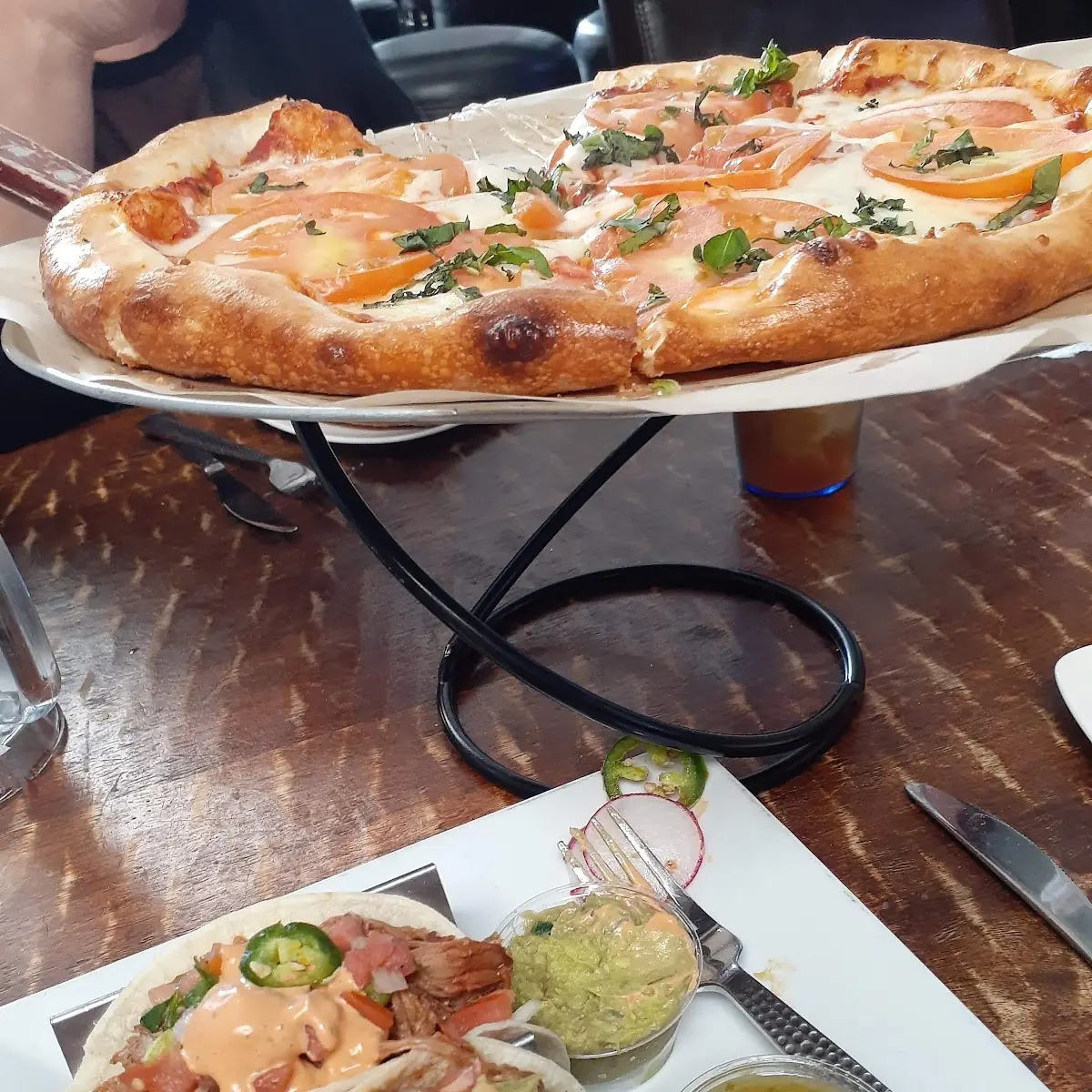 Margherita Pizza & Pork Tacos