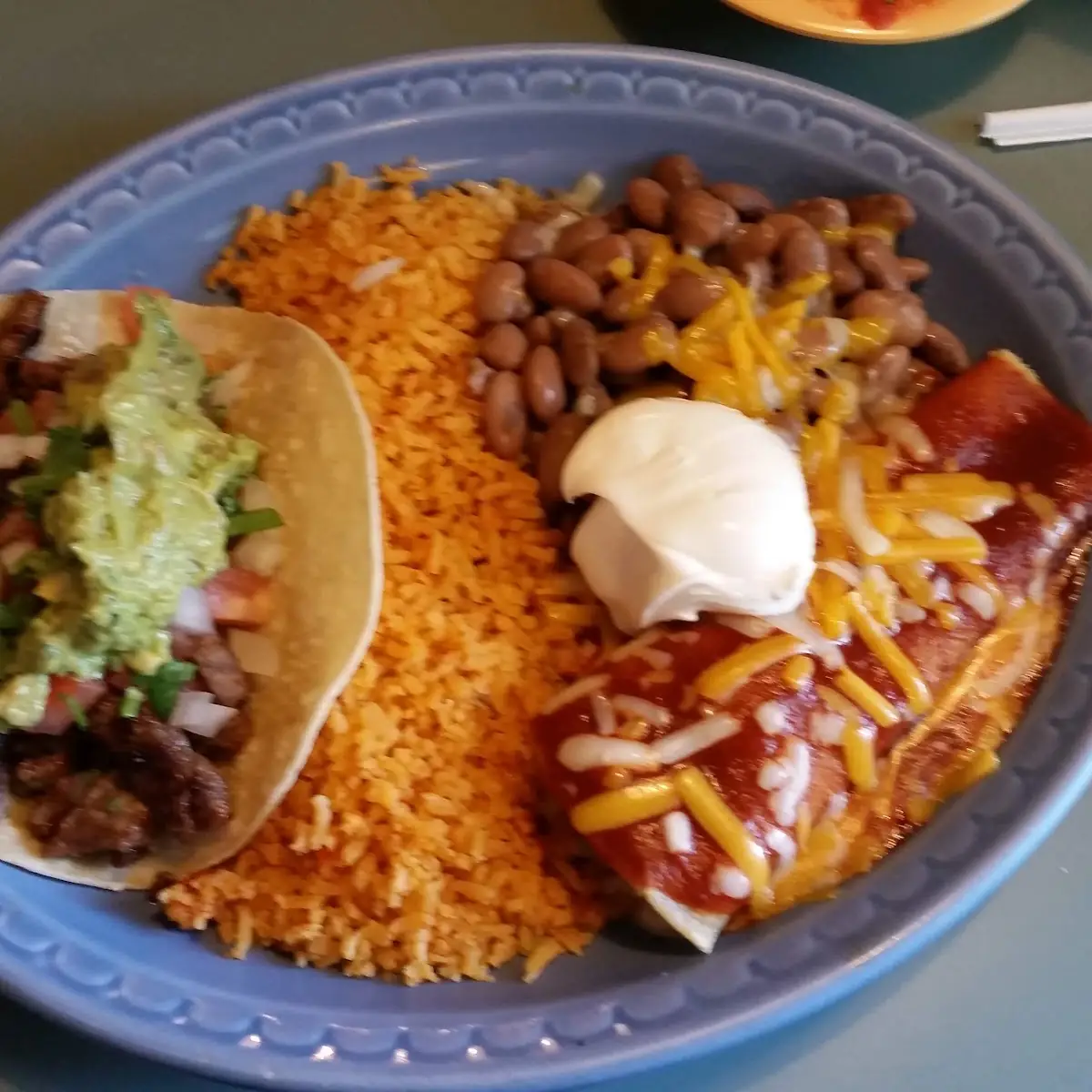 Tostada and Cheese Enchilada
