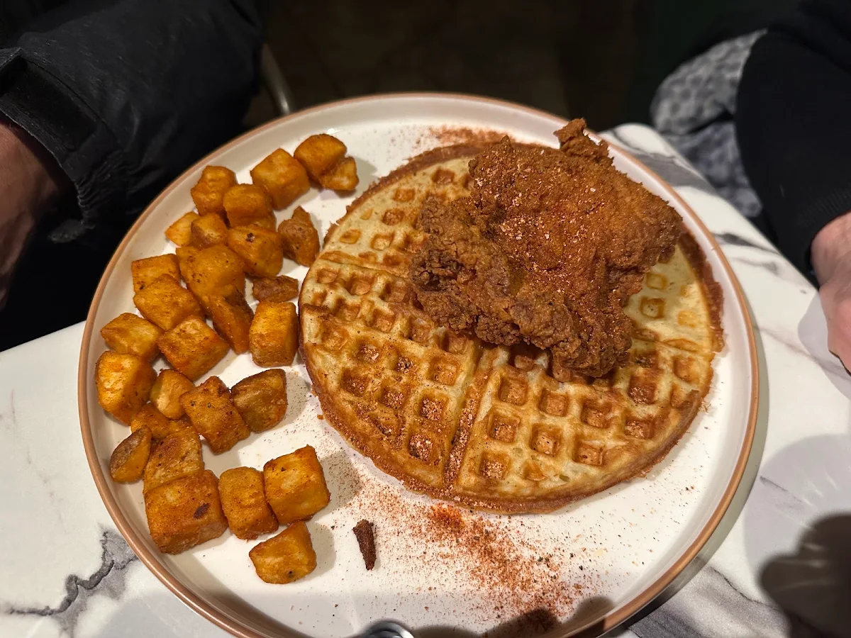 Fried Chicken with Waffle Fries