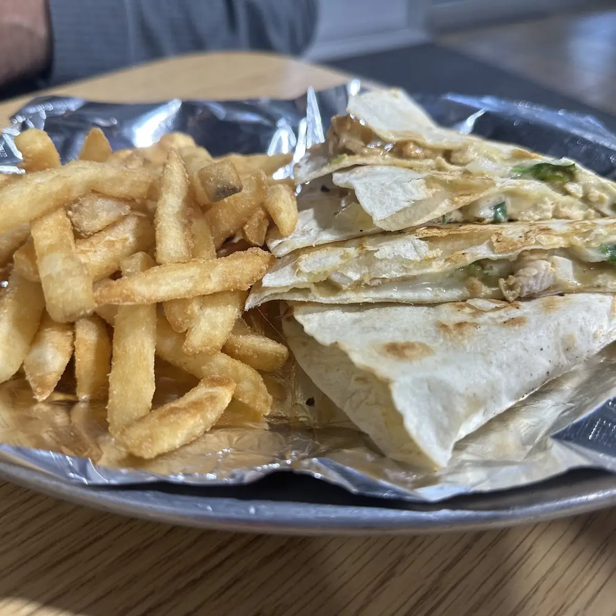 Chicken Quesadilla with Fries