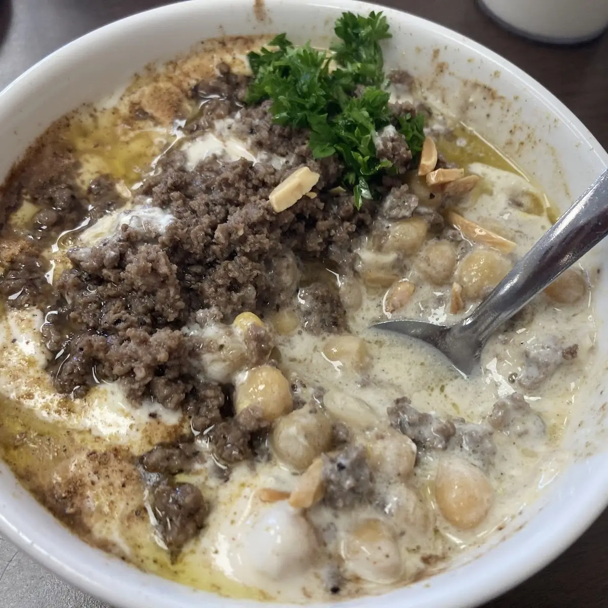 Fatteh Tiss’Ye with Ground Beef