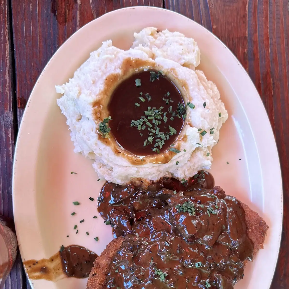 Jäger Schnitzel and Mashed Potatoes