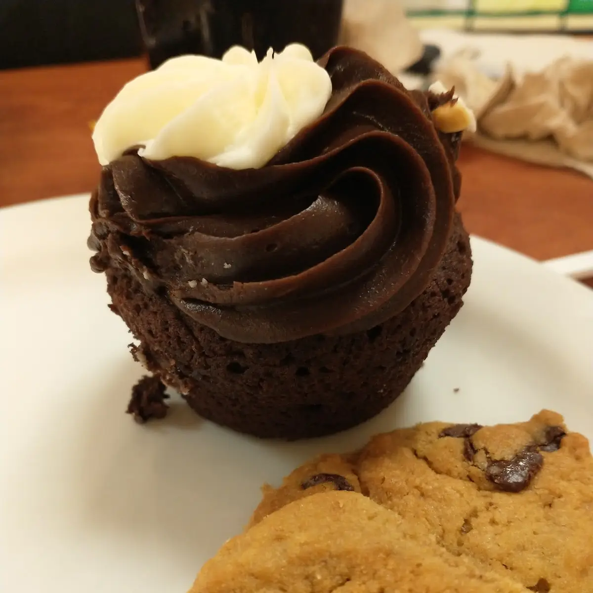 Chocolate Chip Cookies and Chocolate Cupcake