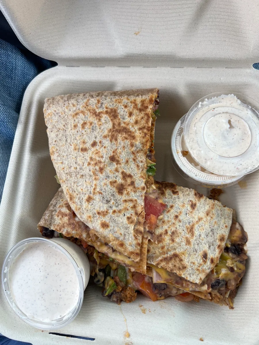 Vegetarian Soy Ground Quesadilla, Burrito Boyz